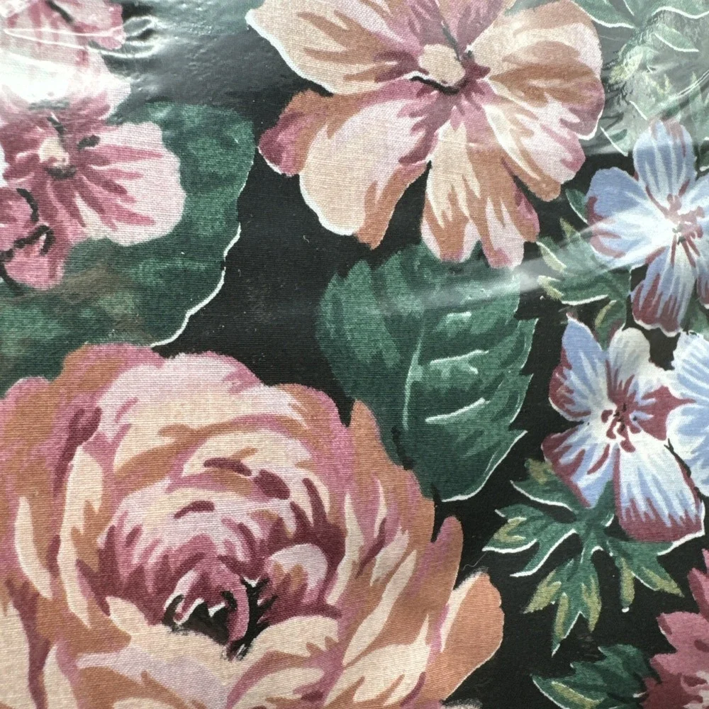 Fieldcrest Flat Sheet Twin Size Vintage 80s Floral Cottagecore Gazebo Pima Cotto